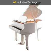 Steinhoven SG148 Polished White Baby Grand Piano All Inclusive Package